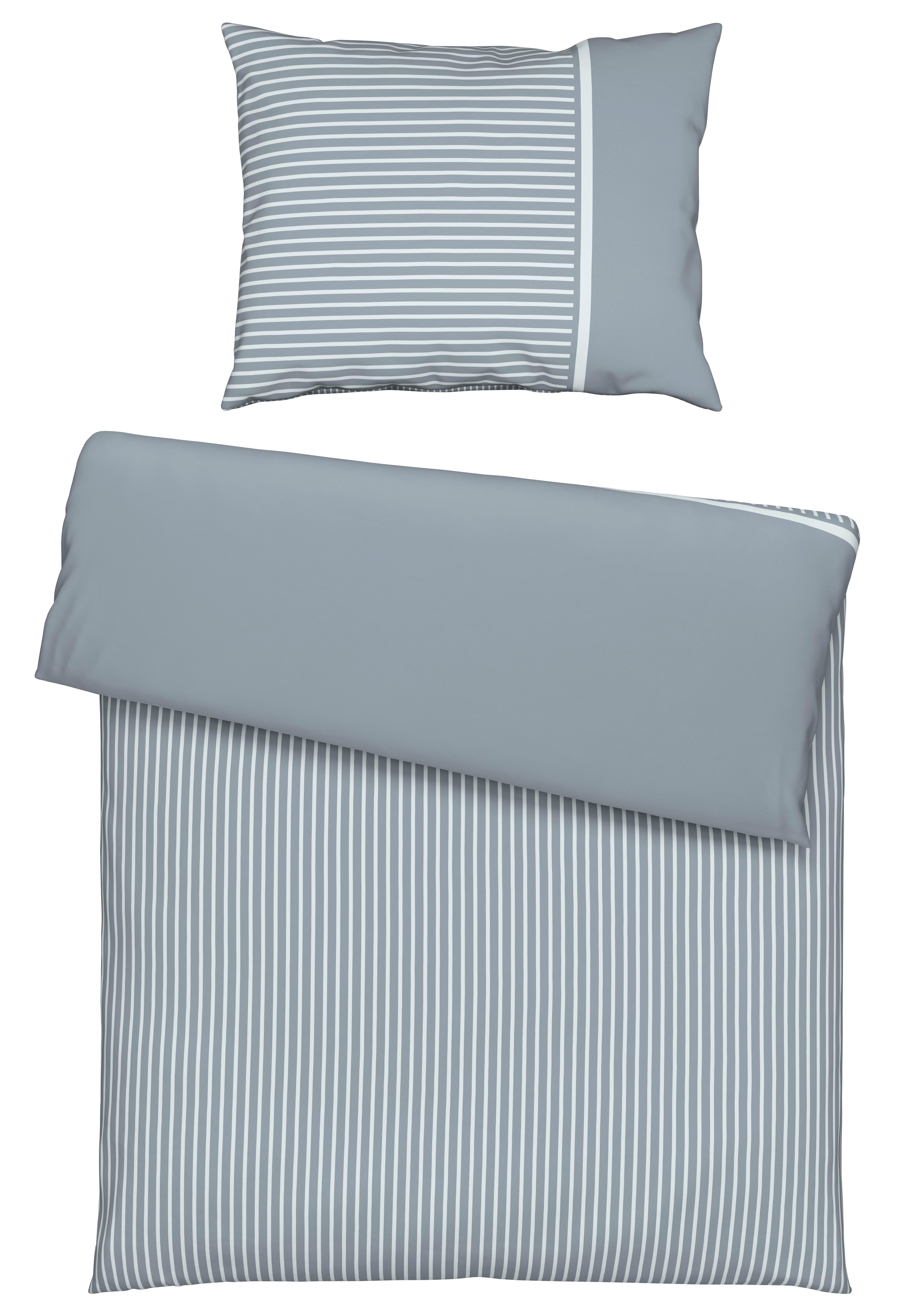 POSTEĽNÁ BIELIZEŇ Johannes, 70X90/140X200 cm - sivomodrá, Konventionell, textil (140/200cm) - Mömax