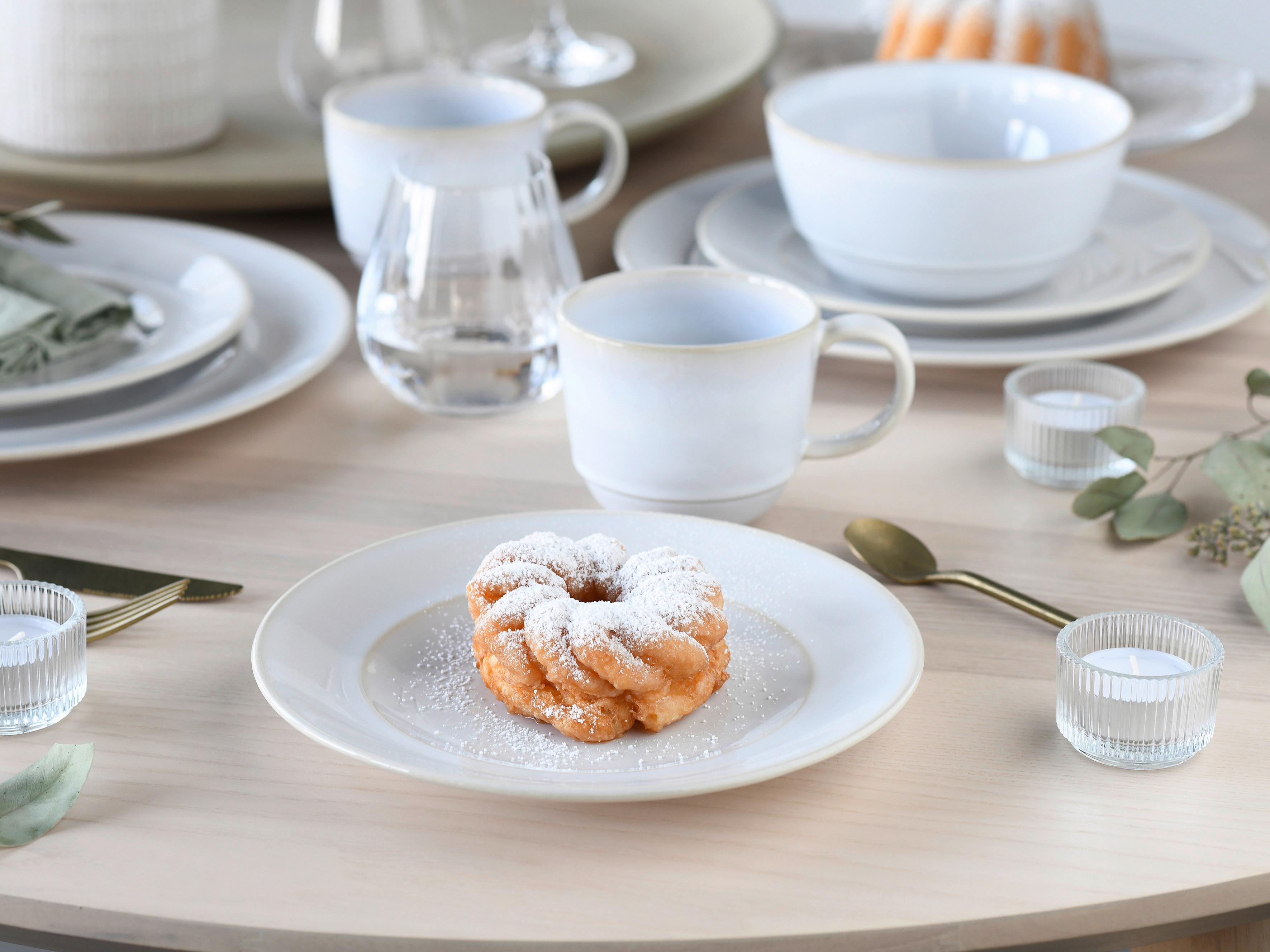Kombinovaná souprava Antique, 16 dílná  pro 4 osoby - bílá, Basics, keramika - Creatable