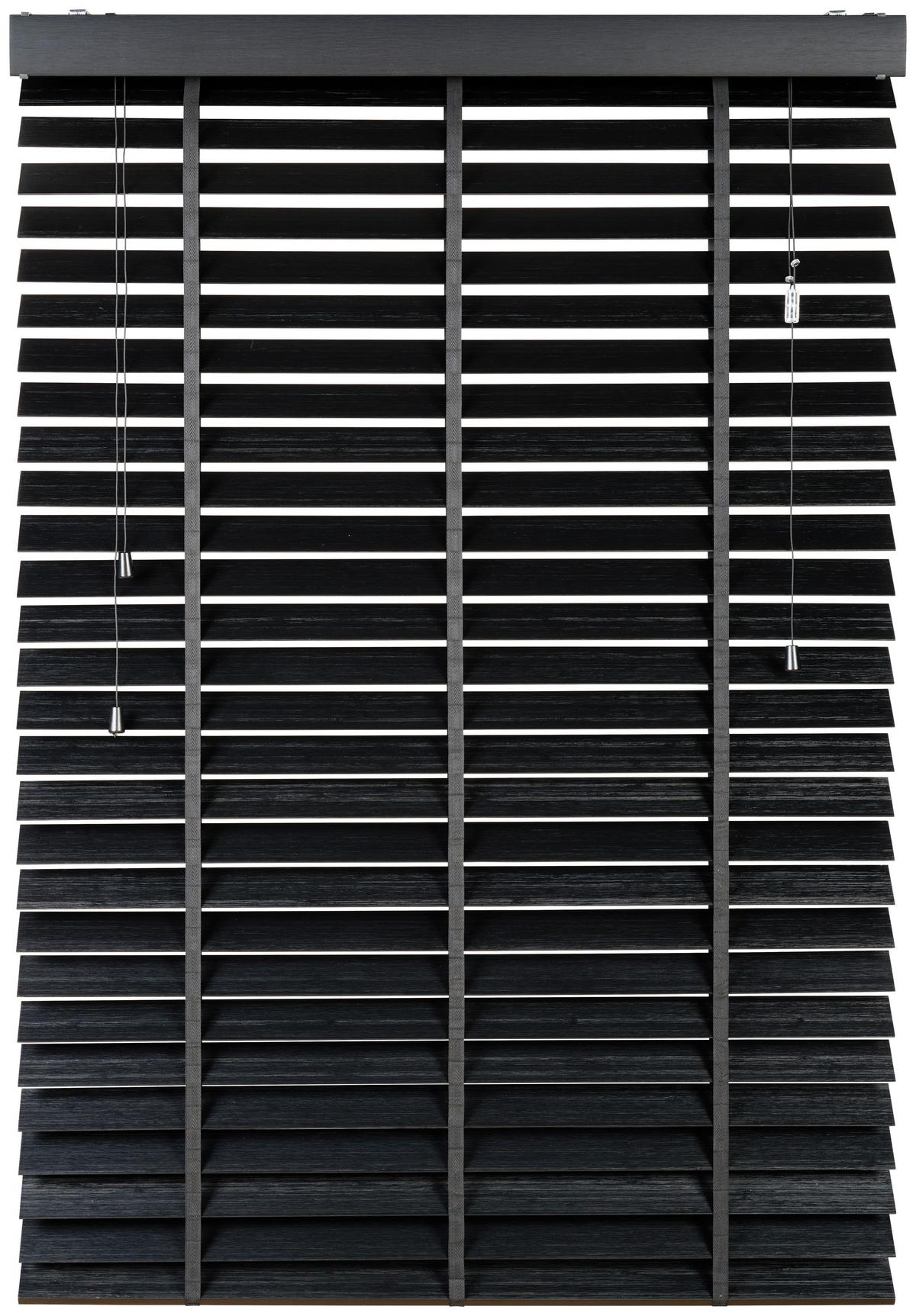Jalousie Venetian 180x175 cm mit Schnurzug - Schwarz, Natur, Holz (180/175cm)