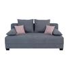 Sofa Mia mit Schlaffunktion Grau 200 cm - Schwarz/Rosa, Design, Holzwerkstoff/Textil (200/90/110cm) - P & B