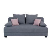 Sofa Mia mit Schlaffunktion Grau 200 cm - Schwarz/Rosa, Design, Holzwerkstoff/Textil (200/90/110cm) - P & B