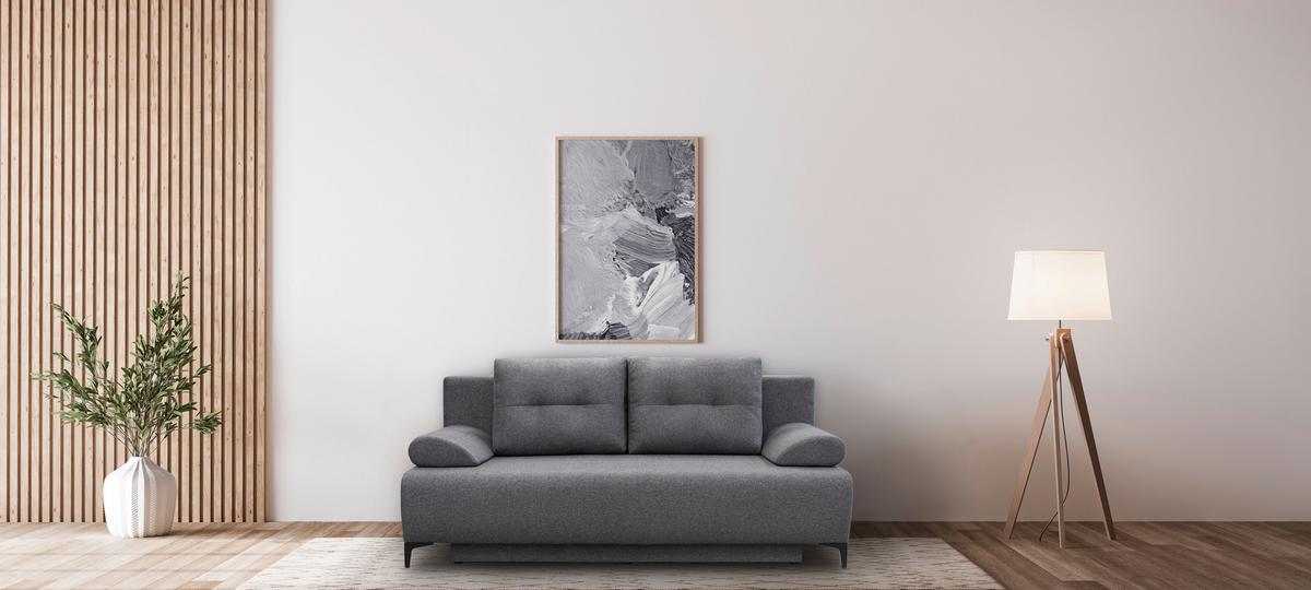 BOXSPRINGOVÁ POHOVKA VIERA - černá/tmavě šedá, Moderní, kov/textil (201/100/105cm)