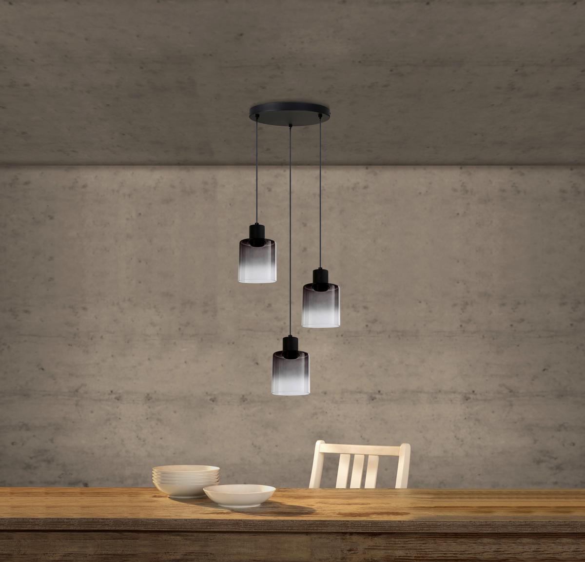 Hängeleuchte Lili - Schwarz, MODERN, Glas/Metall (29/120cm) - James Wood