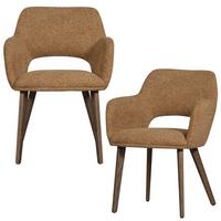 Armlehnstuhl-Set Murat Braun/Gelb B: 61cm - Gelb/Braun, MODERN, Holz/Textil (61/86/60cm) - Livetastic