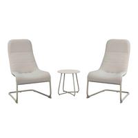 Dining-loungeset San Jose - Beige/Weiß, MODERN, Textil/Metall (67,5/45/106,5/45cm) - Beldano
