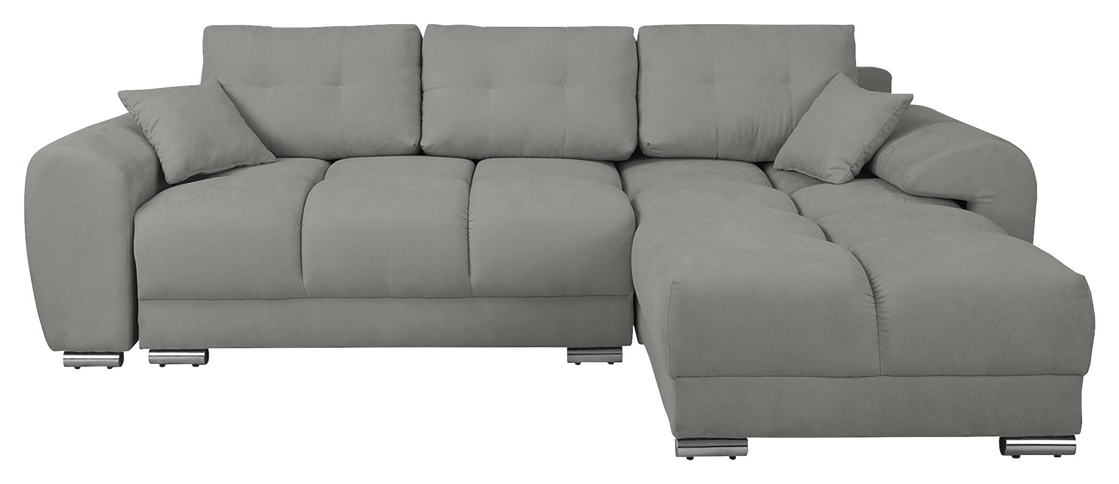 Ecksofa Azzuro Grau S: 256x175 Cm - Silberfarben/Grau, Design, Textil (256/175cm) - Livetastic