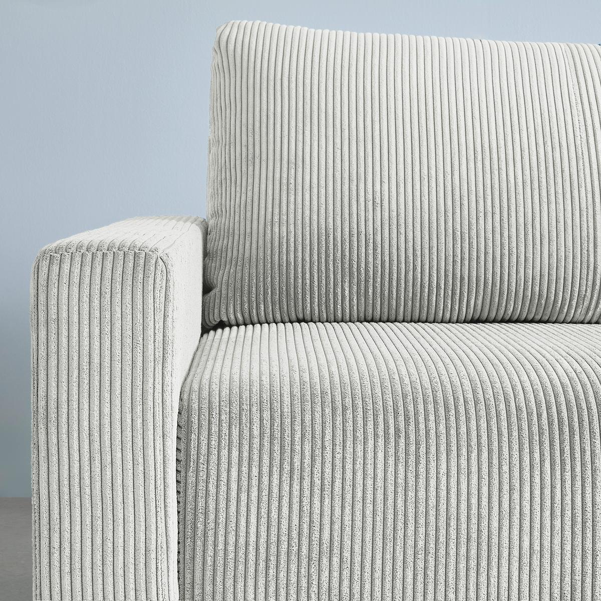 Rohová sedačka DIOS, oboustr.,bílý manšestr - bílá/černá, Moderní, kov/dřevo (228/91/146cm) - Based