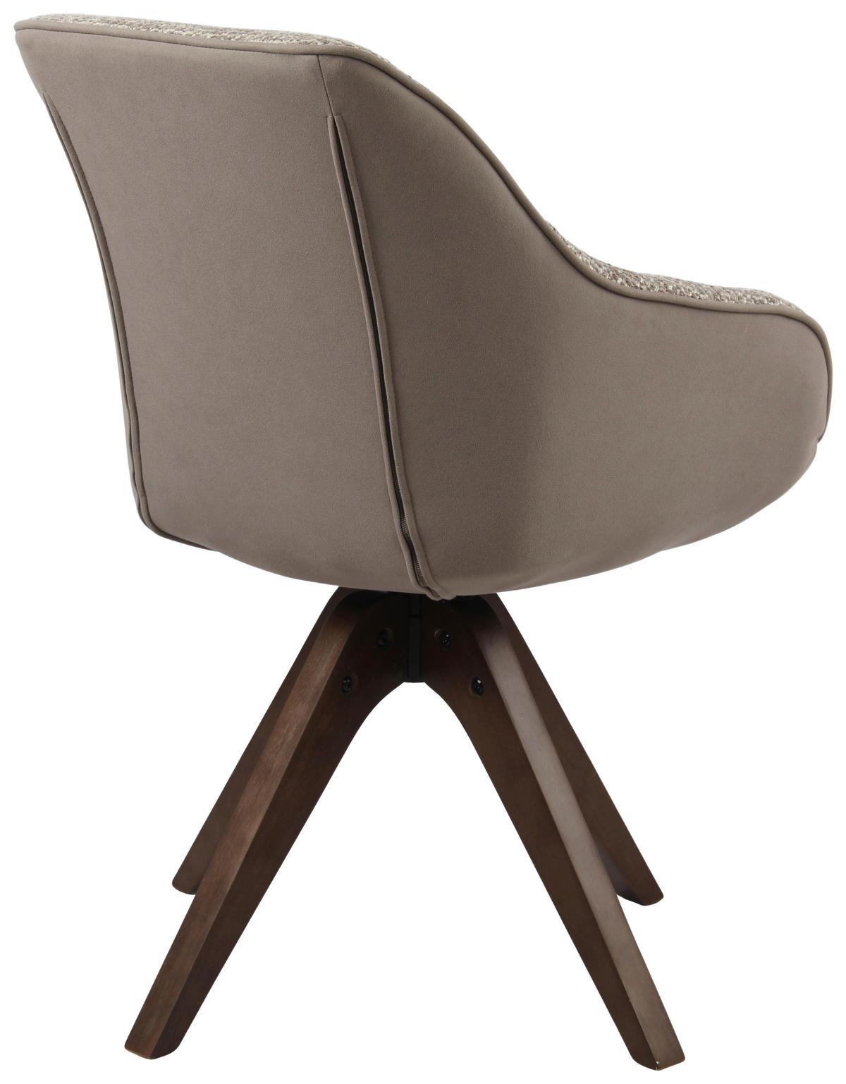 Armlehnstuhl Visby Hellgrau B: 58 cm - Eichefarben/Hellgrau, MODERN, Holz/Textil (58/84/55cm) - Livetastic