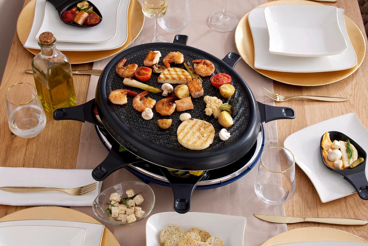 Raclette-Grill Re3104 - Schwarz, Basics, Kunststoff/Metall (39.9/39.9/14.1cm) - Tefal