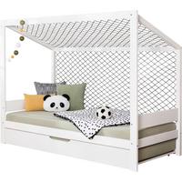 Bodenbett Mit Bettkasten 90x200 Cm Weiß - Weiß, MODERN, Holz (90/200cm) - MID.YOU