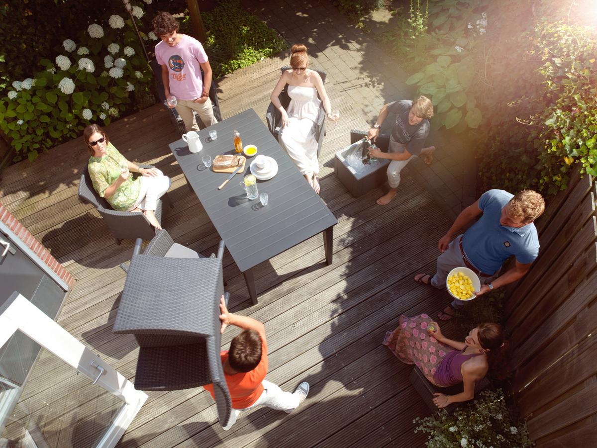 ZÁHRADNÁ STOLIČKA IOWA - grafitová, Design, textil/plast (60/89/62cm) - Mömax