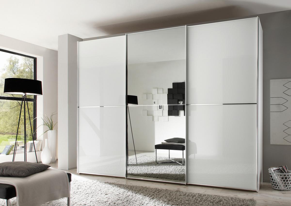 Schwebetürenschrank Mit Laden 167 Cm Includo, Weiß - Weiß, MODERN (167/222/68cm) - MID.YOU