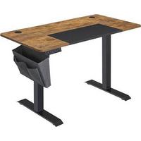 PC stůl IRON - černá/hnědá, Basics, kov/kompozitní dřevo (120/60/72-120cm) - Boxxx