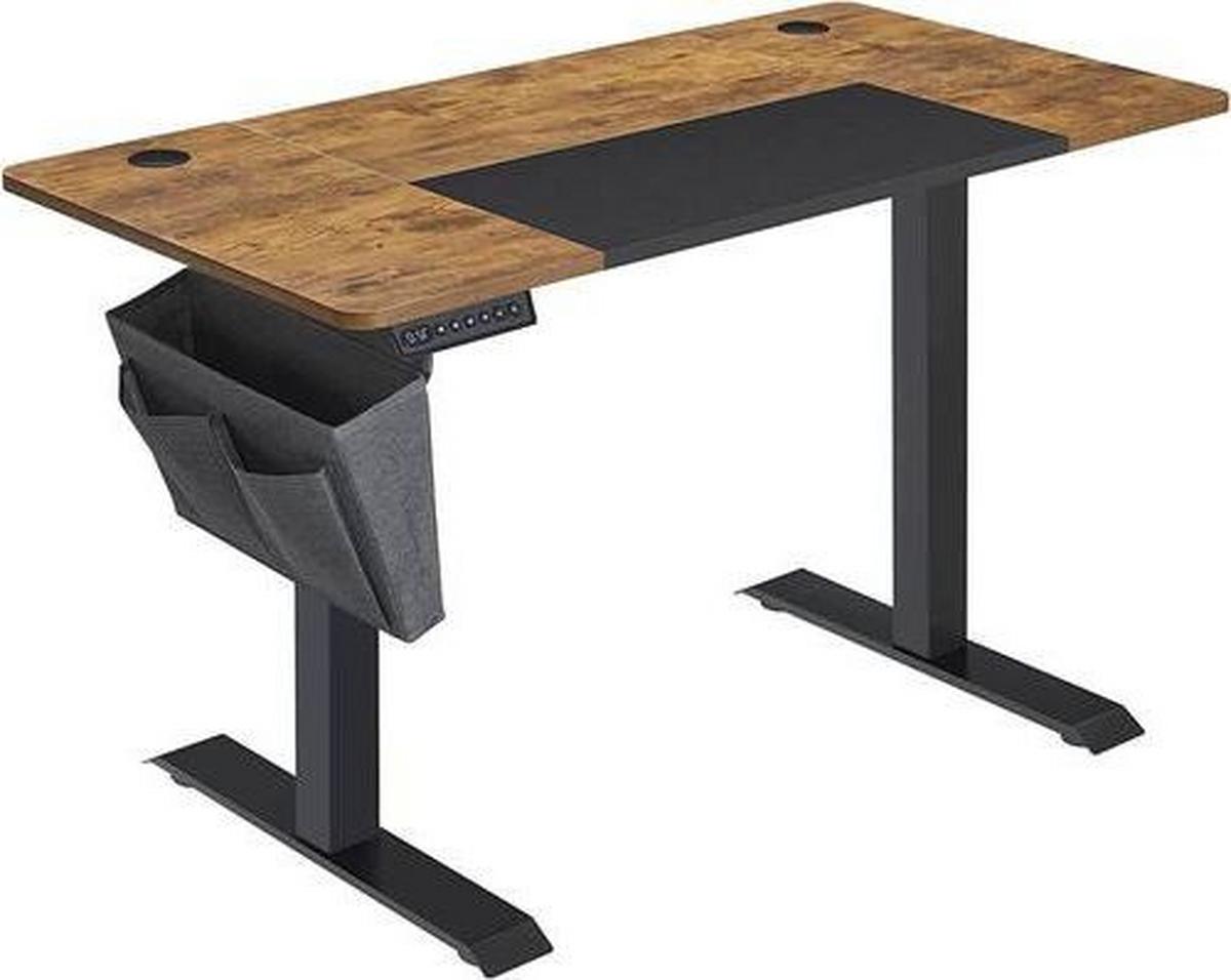 PC stůl IRON - černá/hnědá, Basics, kov/kompozitní dřevo (120/60/72-120cm) - Boxxx