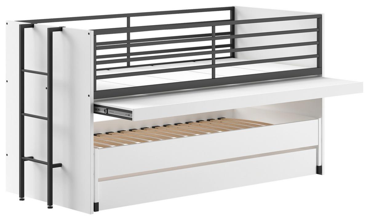 Hochbett Sam - Weiß, MODERN, Holzwerkstoff (90/200cm) - Vipack