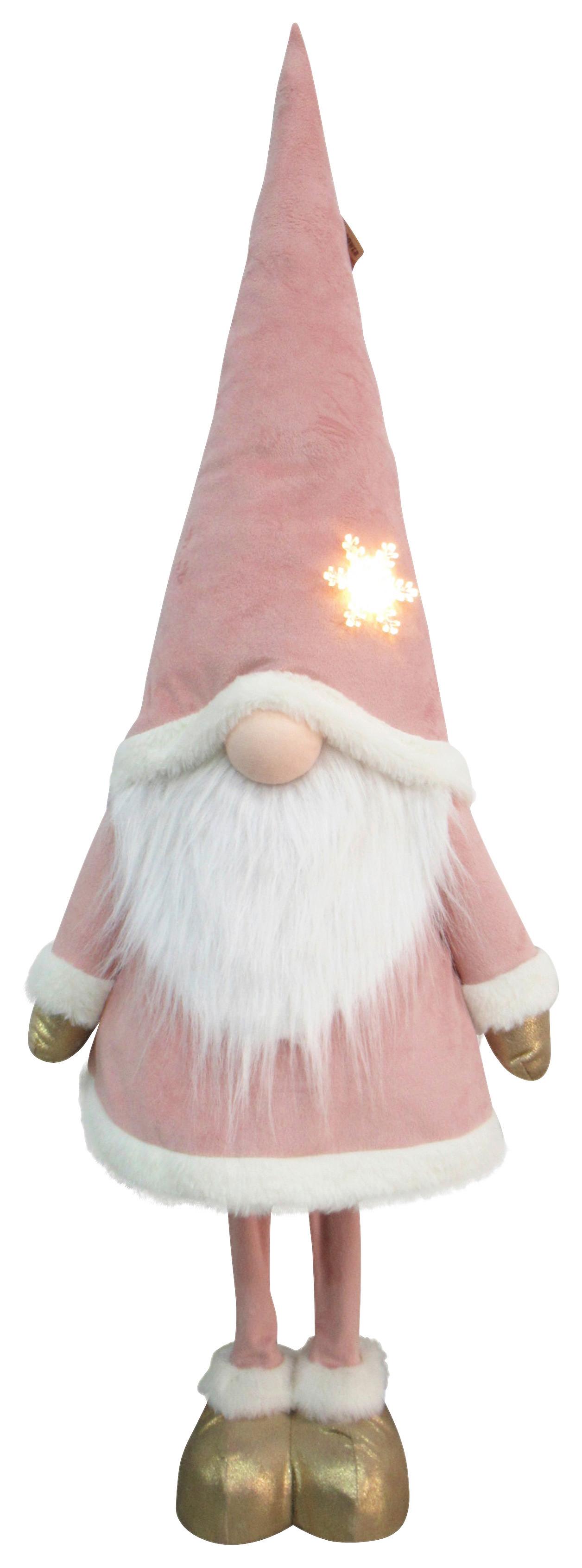 Skřítek s LED - bílá/pink, Konvenční, kov/textil (37/100/27cm) - Mömax