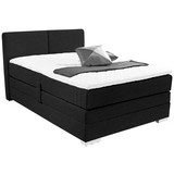 Boxspringbett mit Bettkasten 140x200cm Tina, Schwarz - Schwarz, KONVENTIONELL, Textil (140/200cm)