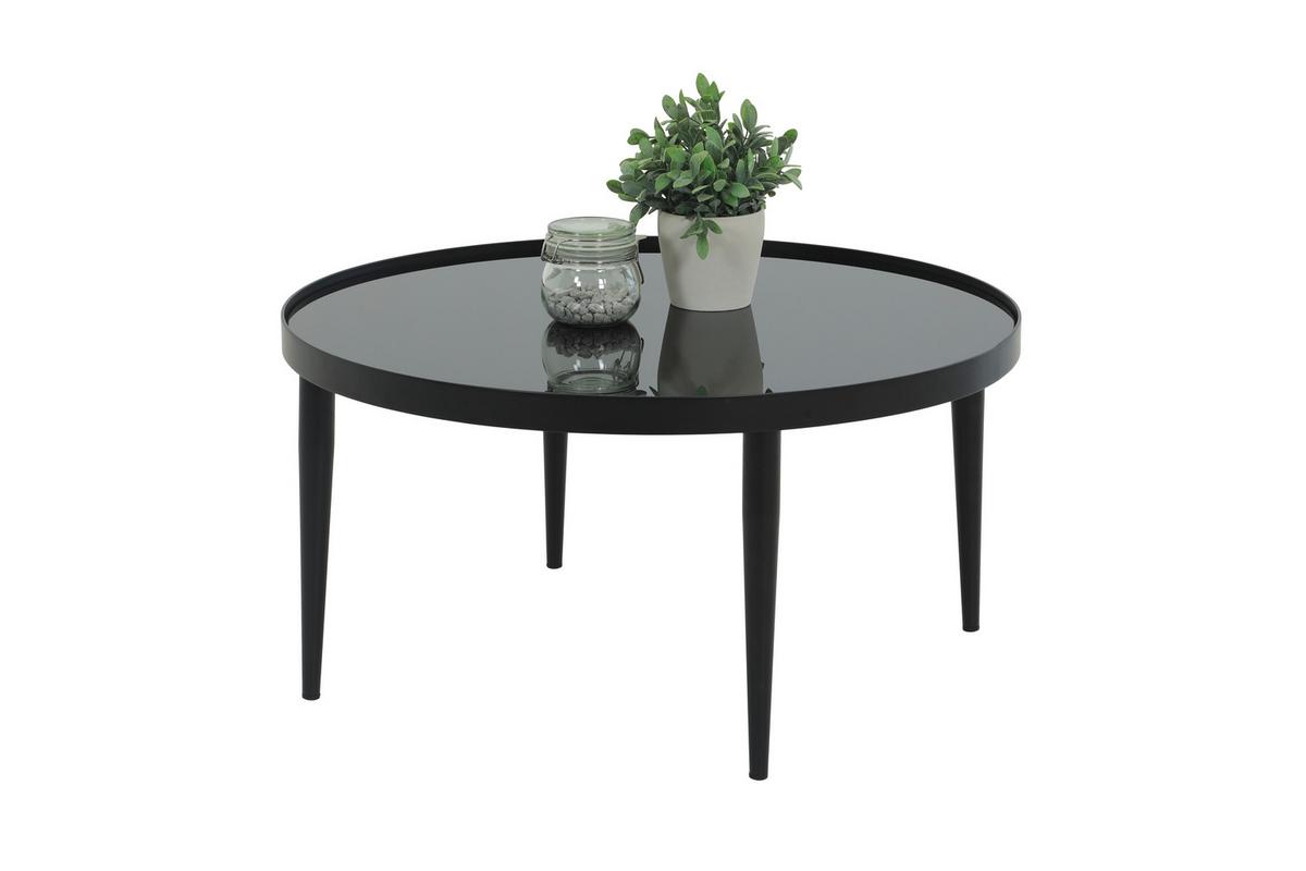Couchtisch Ron Schwarz L: 80 Cm - Schwarz, Design, Glas/Metall (80/80/40cm) - Livetastic