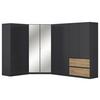 Eckkleiderschrank Costa Grau Eiche Artisan Dekor - Eiche Artisan/Grau, MODERN, Holzwerkstoff (208/197/298cm) - Rauch Möbel