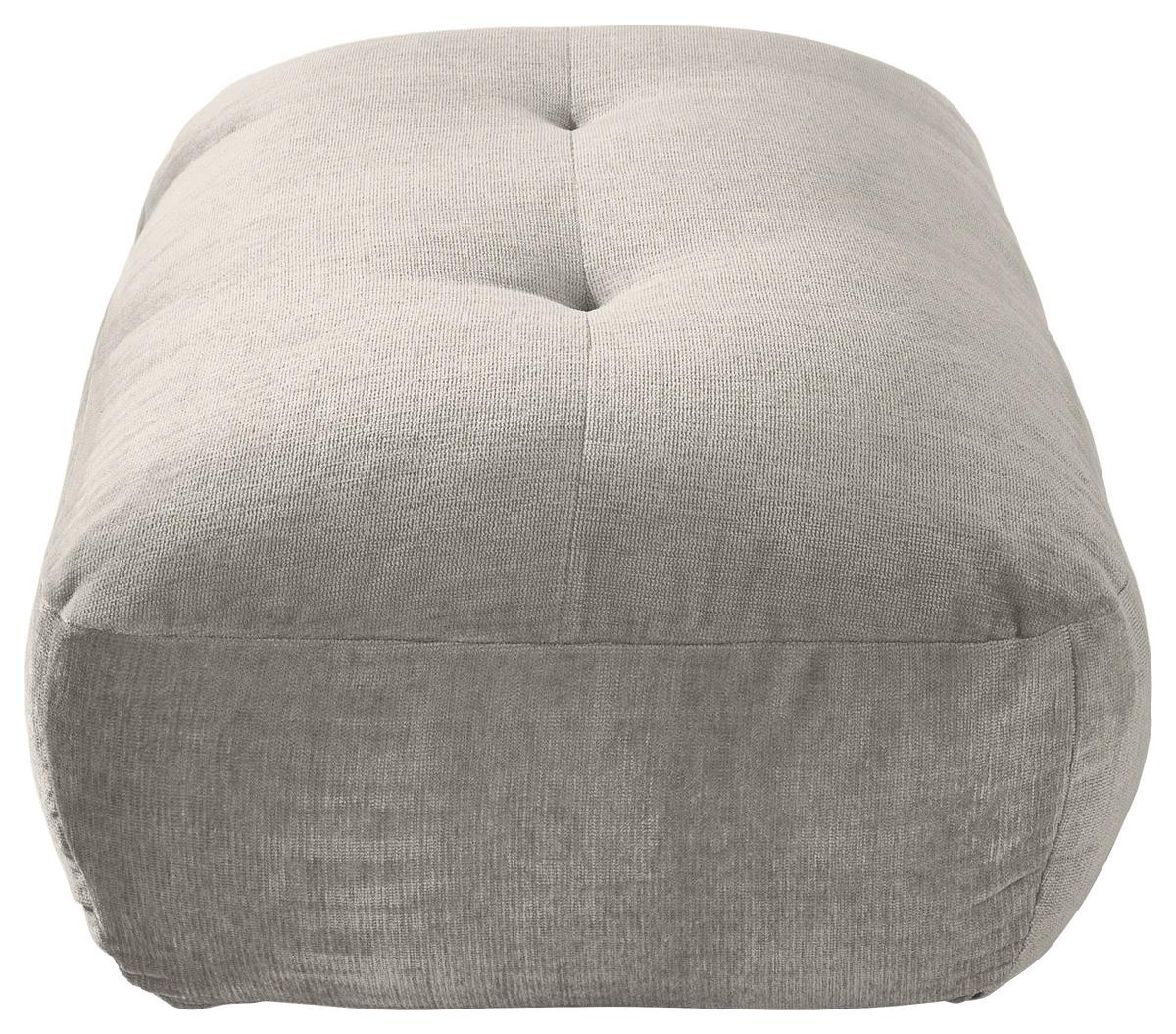 Hocker Fluffy, Silberfarben B: 112 Cm - Silberfarben/Schwarz, MODERN, Textil (112/46/65cm) - Trendmanufaktur