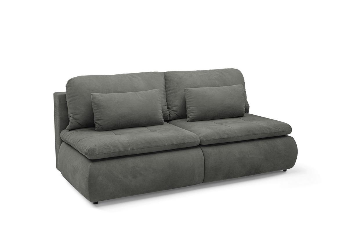 Schlafsofa Mystic Grau B: 220cm - Schwarz/Grau, Design, Textil (220/94/114cm) - Livetastic