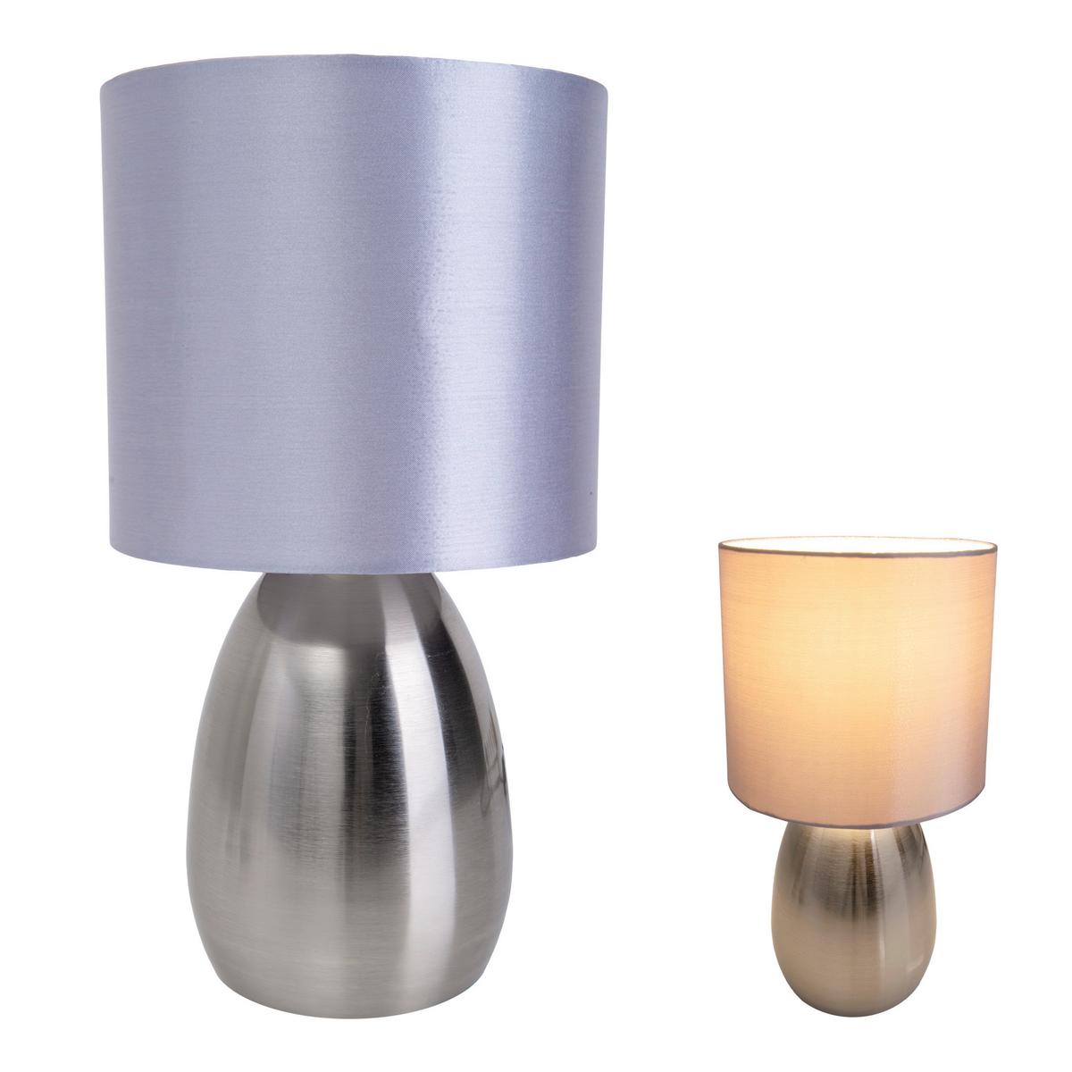 Tischleuchte Aurum - Grau, Design, Textil/Metall (17,5/33cm) - Näve