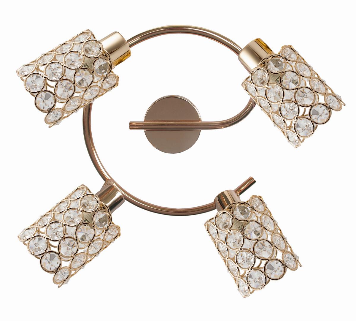 Strahler 98-07230 York - Transparent/Roségold, KONVENTIONELL, Glas/Metall (44/17cm)