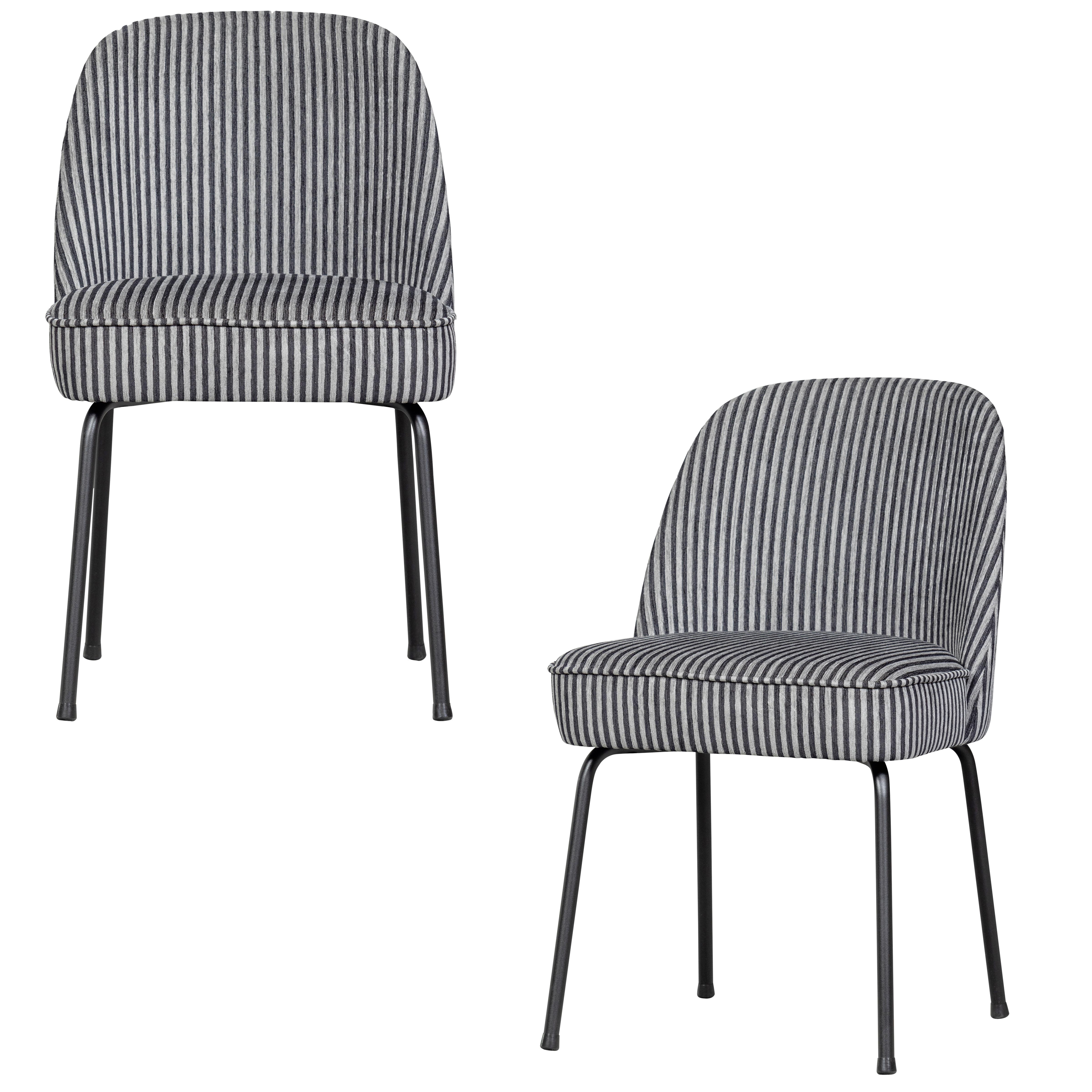 Stuhl-Set Vogue Grau/Schwarz B: 50cm - Schwarz/Grau, MODERN, Textil/Metall (50/83/57cm) - Livetastic