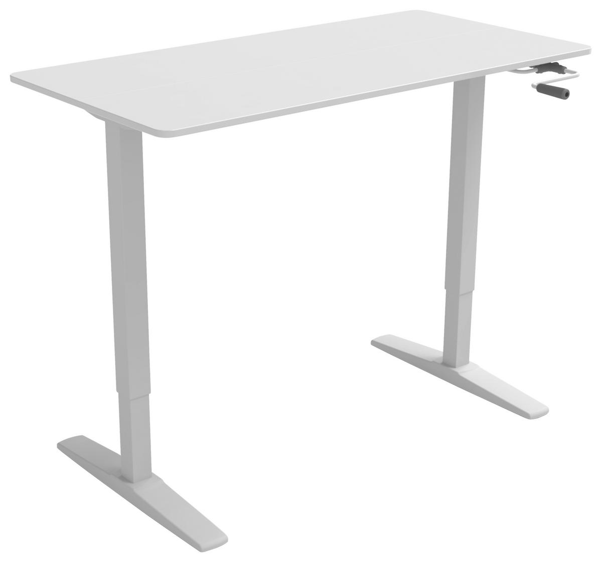 Schreibtisch 120x75-120x60 cm Easy Weiß - Weiß, MODERN, Holzwerkstoff/Kunststoff (120/75-120/60cm) - MID.YOU