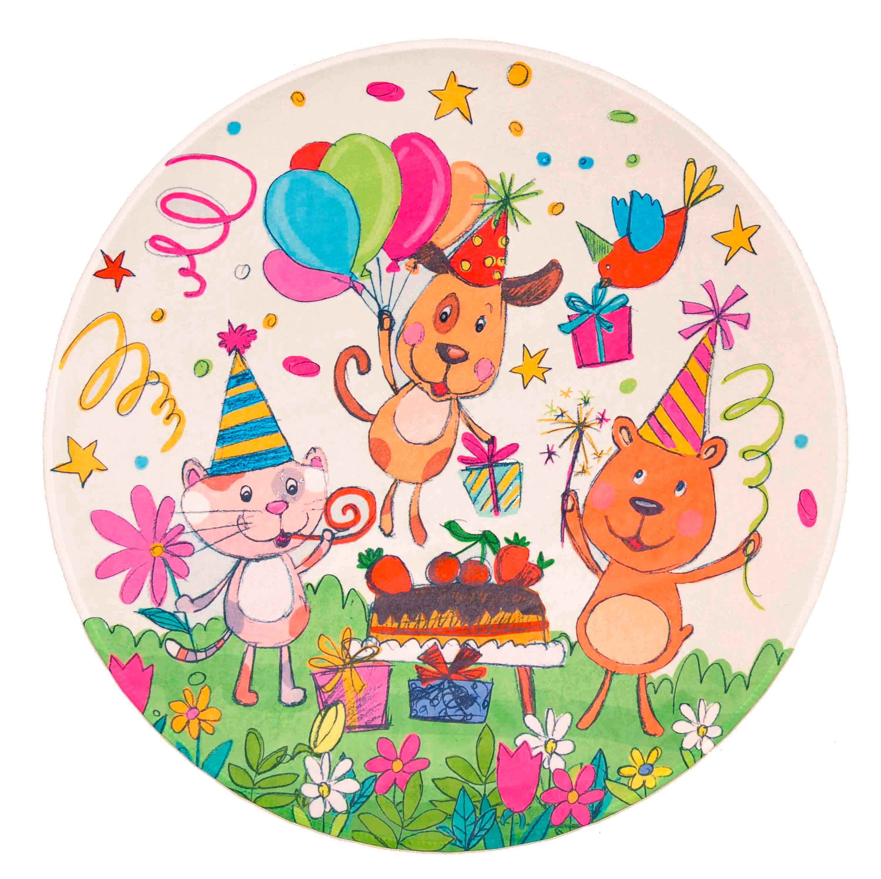 Kinderteppich Rund Tiere Multicolor Lovely Kids 100 Cm - Multicolor, Trend, Textil (100cm)
