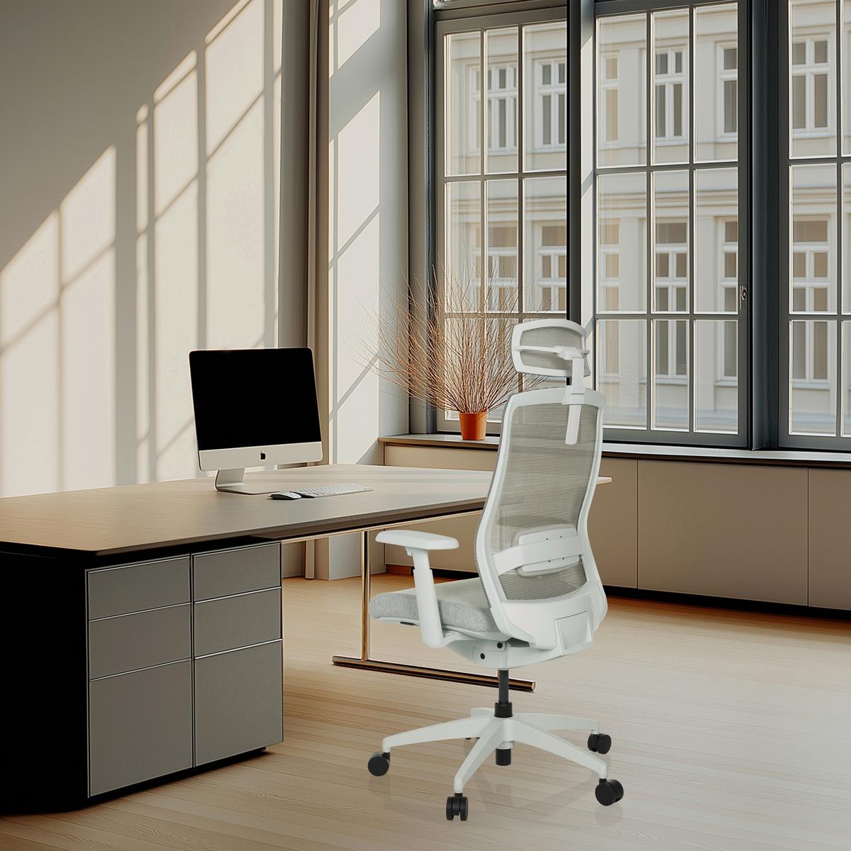 Kopfstütze Weiß B: 29 cm - Weiß, MODERN, Kunststoff/Textil (29/15-30/12cm) - MID.YOU