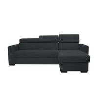 Rohová sedačka MARCO, obojstranná, čierny velúr - čierna, Konventionell, kov/drevo (238/78-94/170cm)