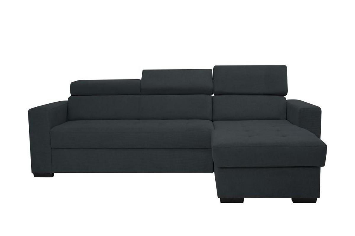 Rohová sedačka MARCO, obojstranná, čierny velúr - čierna, Konventionell, kov/drevo (238/78-94/170cm)