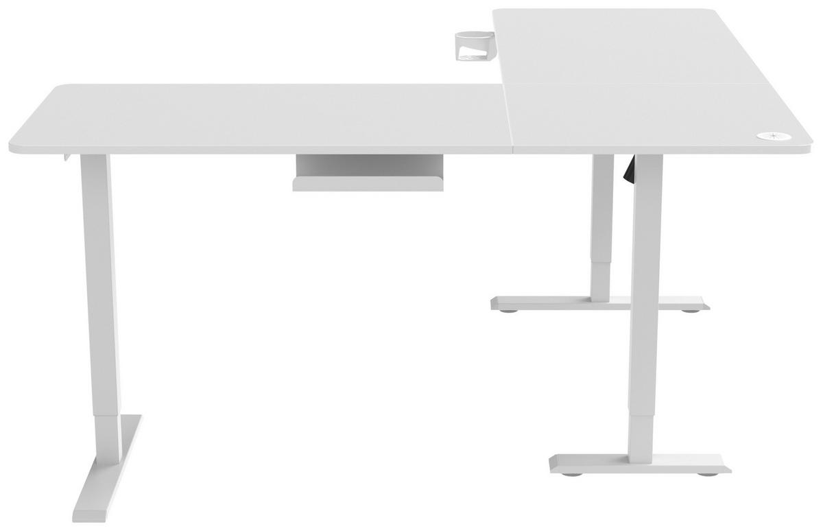 Eckschreibtisch Nimi Weiß L: 160cm - Weiß, MODERN, Holzwerkstoff/Kunststoff (160/140/72-117cm) - Livetastic