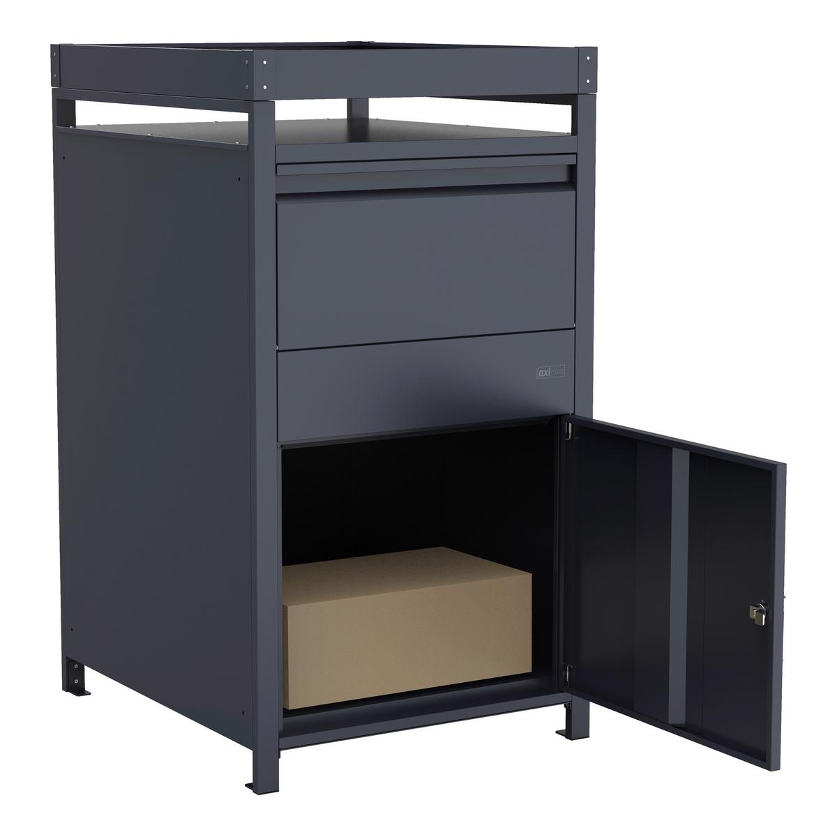 Paketbox Louis Grau - Anthrazit, MODERN, Metall (68/80/124cm)