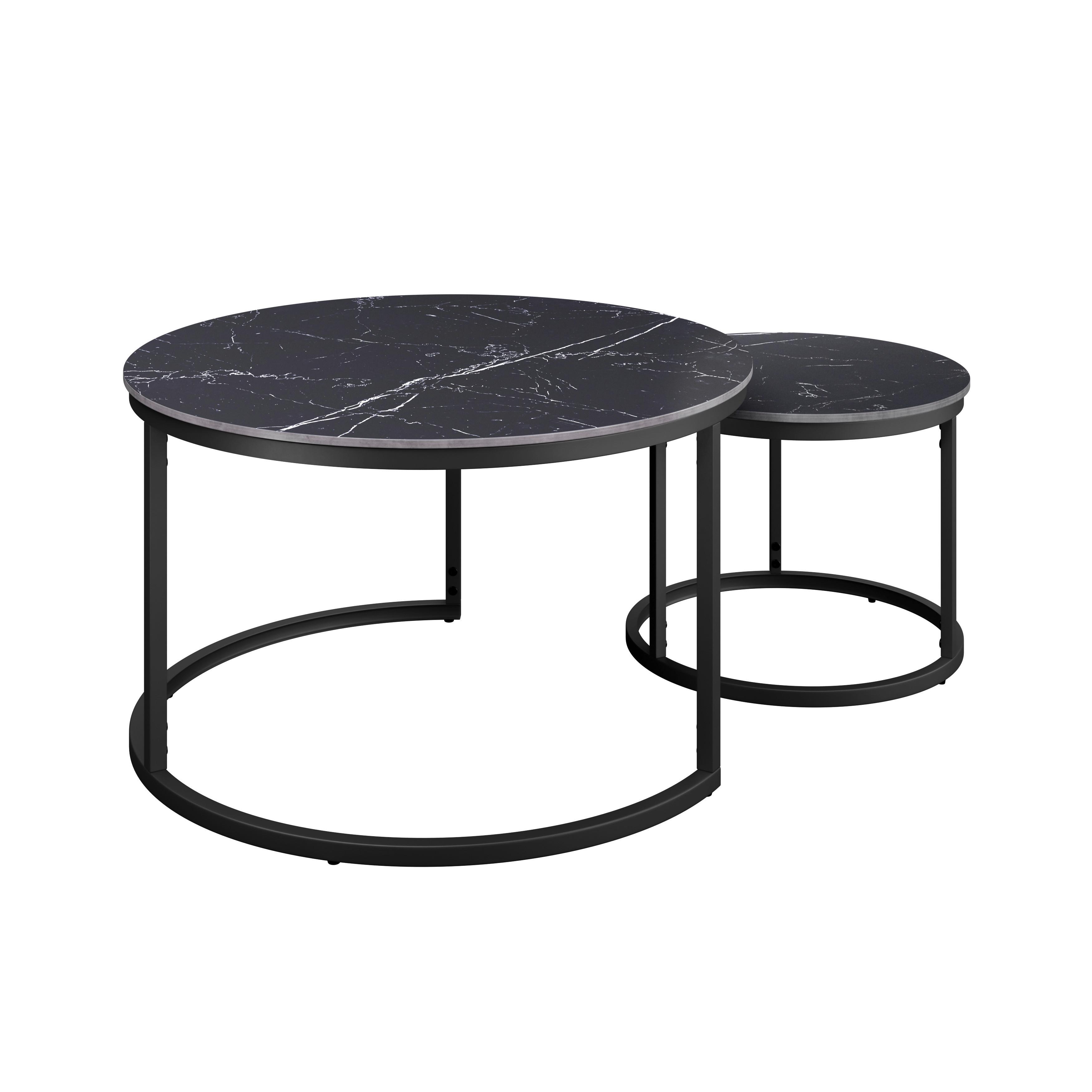Couchtisch Seoul Keramik schwarz, B: 75cm - Schwarz, MODERN, Keramik/Metall (75/45/75cm)