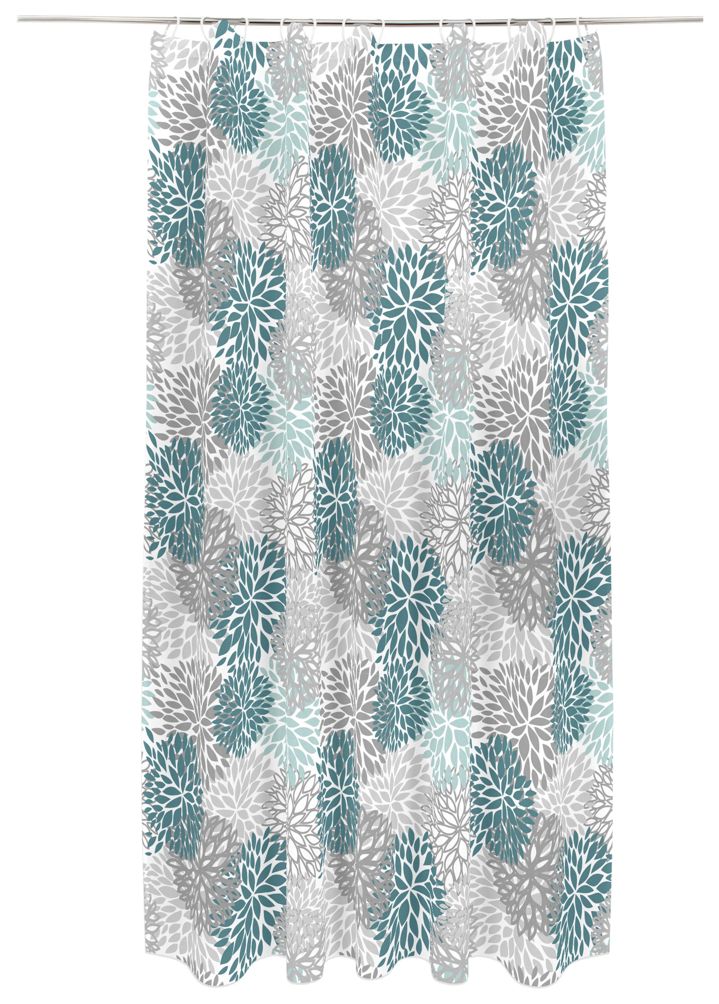 Duschvorhang Svenja BxL 180/200 cm Grau/Petrol - Petrol/Grau, MODERN, Textil (180/200cm) - Luca Bessoni
