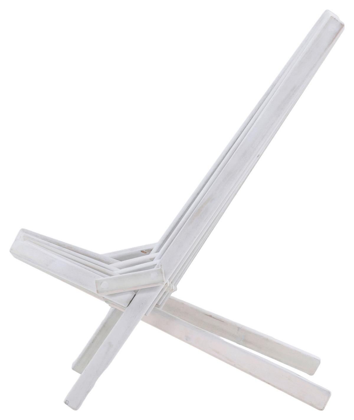 Strandsessel Wetterfest Asta Holz - Weiß, KONVENTIONELL, Holz (57/79/73cm) - Gardenson