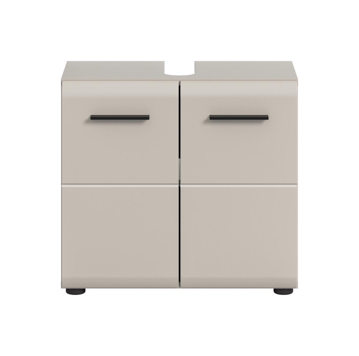 WASCHBECKENUNTERSCHRANK Ice Kaschmir B: 60cm - Kaschmir/Schwarz, Trend, Holzwerkstoff (60/54/30cm) - MID.YOU