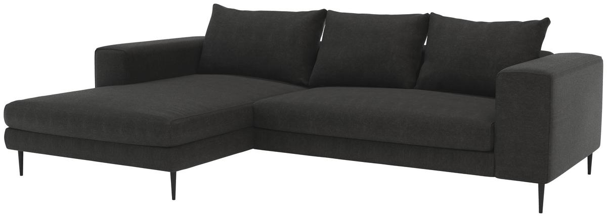 Eckschlafsofa Aurora II - Schwarz/Graphitfarben, MODERN, Textil (170/315cm) - Trendmanufaktur