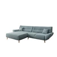 Ecksofa Chenille Blau S: 166x290 cm - Wildeiche/Mintgrün, MODERN, Textil (166/290cm) - MID.YOU