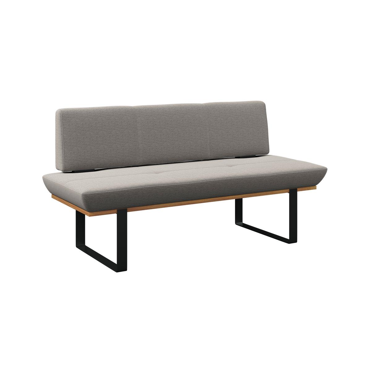 Sitzbank Tirstan Webstoff hellgrau, B: 170cm - Hellgrau/Schwarz, MODERN, Holz/Textil (170/48/90cm) - James Wood