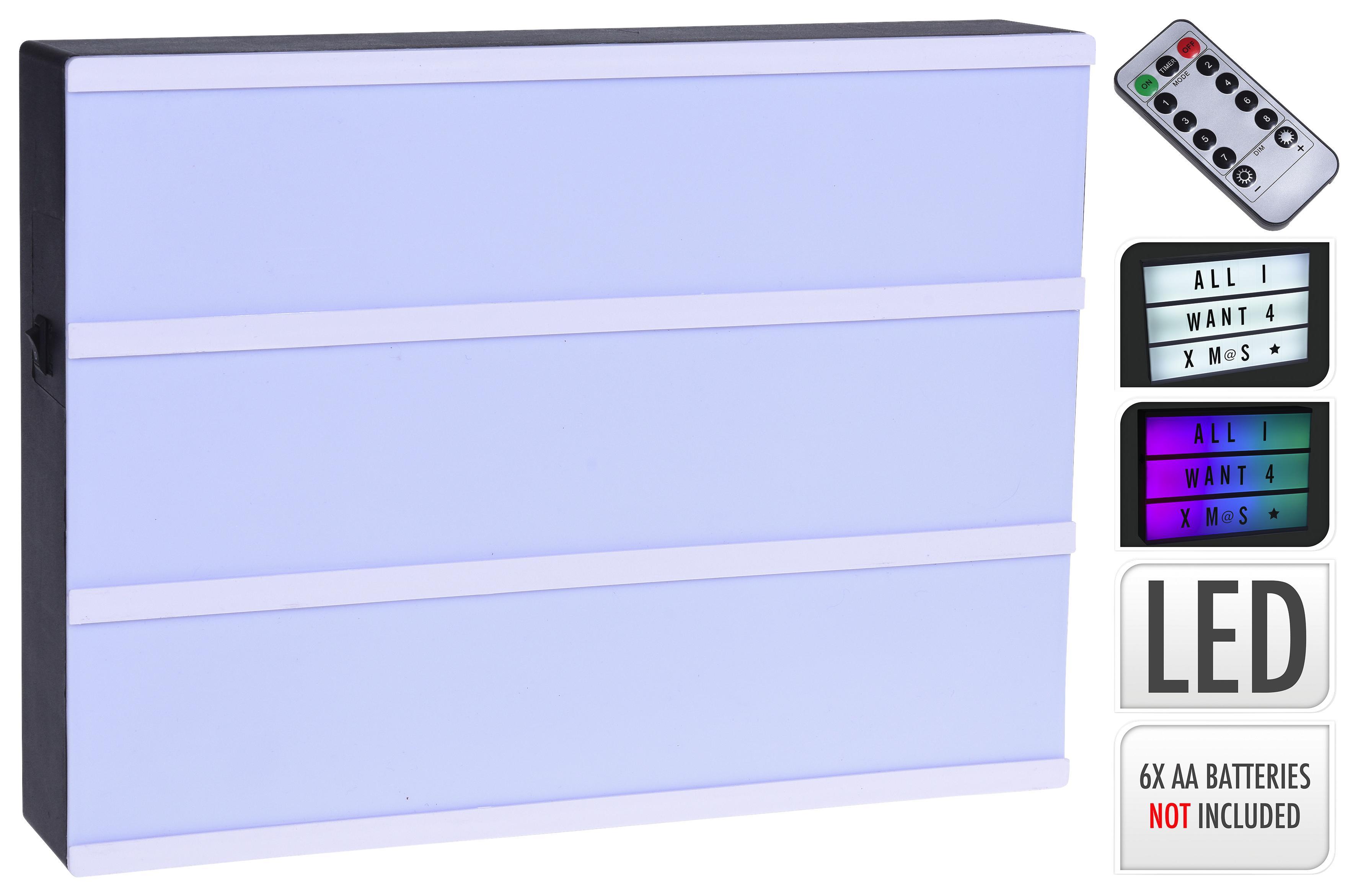 LED-Leuchtkasten Flora - Schwarz/Weiß, MODERN, Kunststoff (30/22/5,5cm)