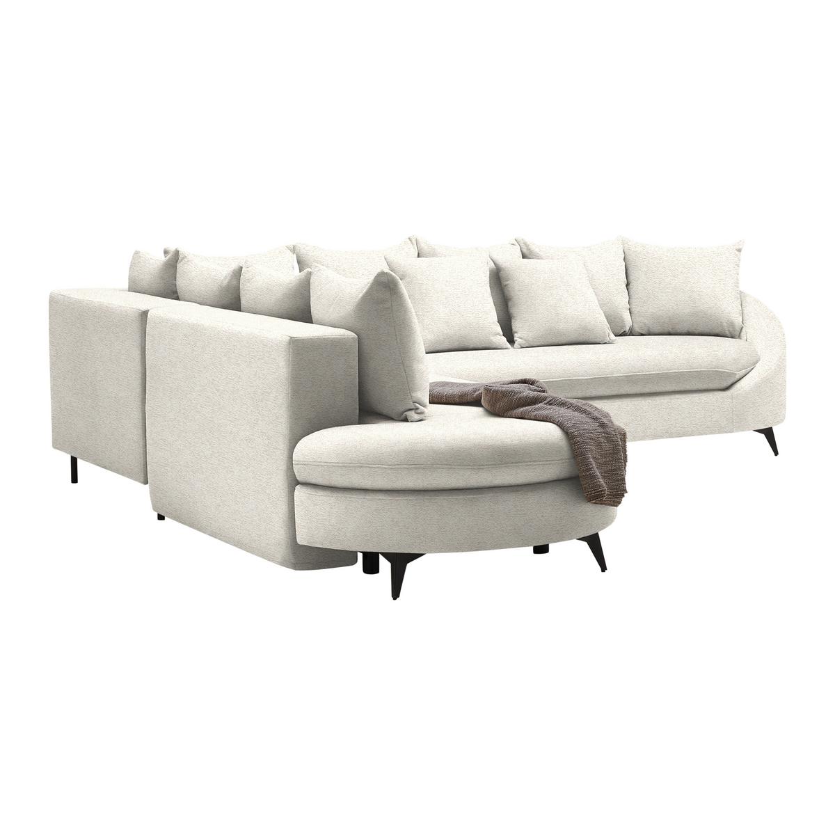 Rohová sedačka AXEL, levá, béžová tkanina - černá/béžová, Moderní, kov/textil (250/87/291cm) - Mömax