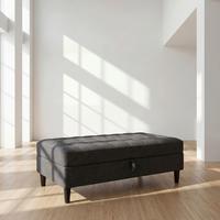 Hocker Palermo Anthrazit, mit Stauraum - Anthrazit/Schwarz, Basics, Textil (130/43/69cm) - Livetastic