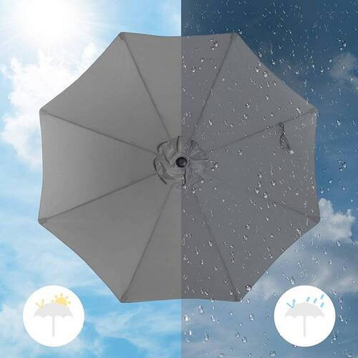 Sonnenschirm Grau Schwarz BxL: 270x240 cm - Schwarz/Grau, Basics, Textil/Metall (270/240cm) - Modante