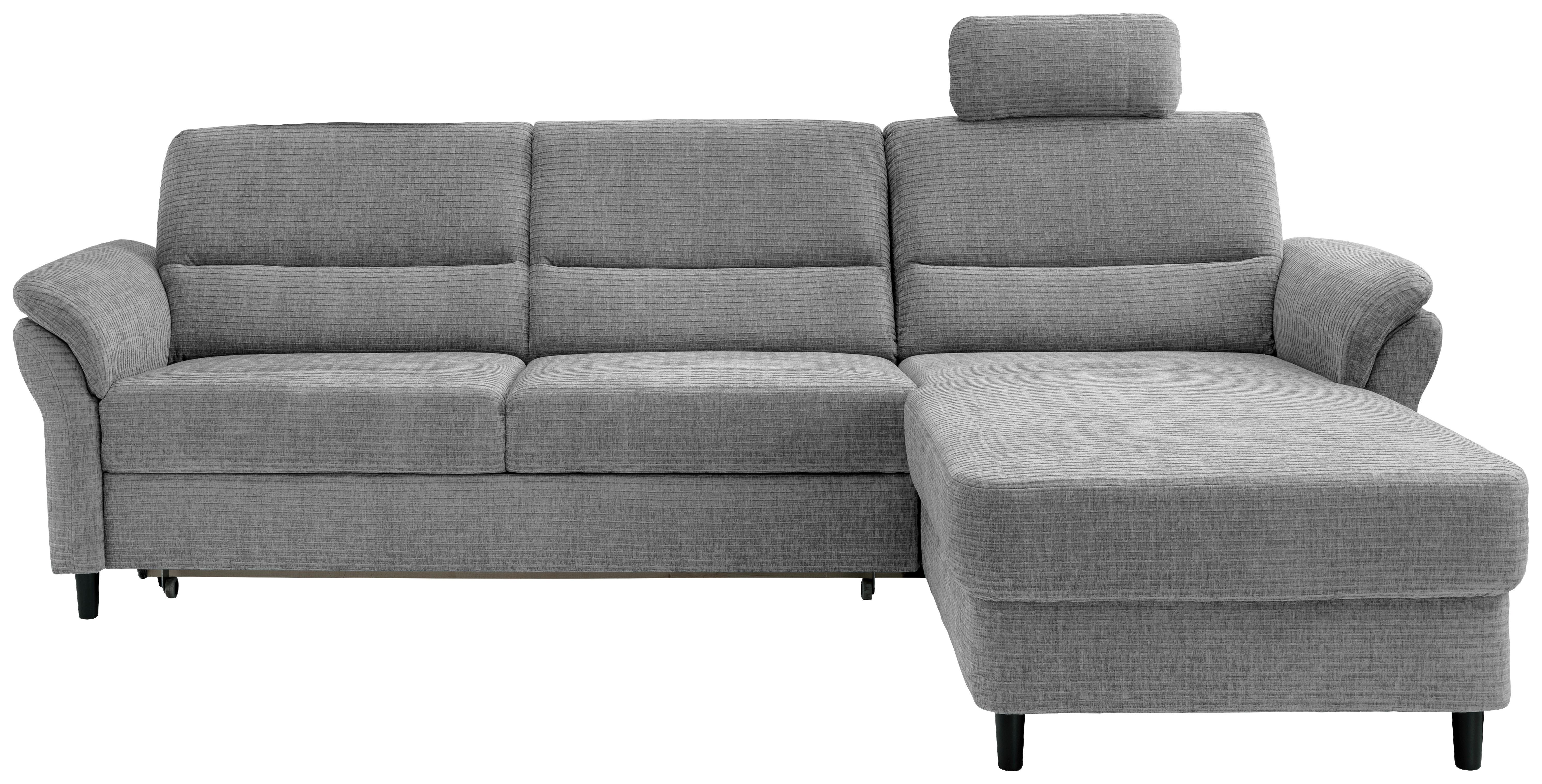 Ecksofa Cavoli, Grau S: 279x176 cm - Schwarz/Grau, MODERN, Textil (279/176cm) - Livetastic