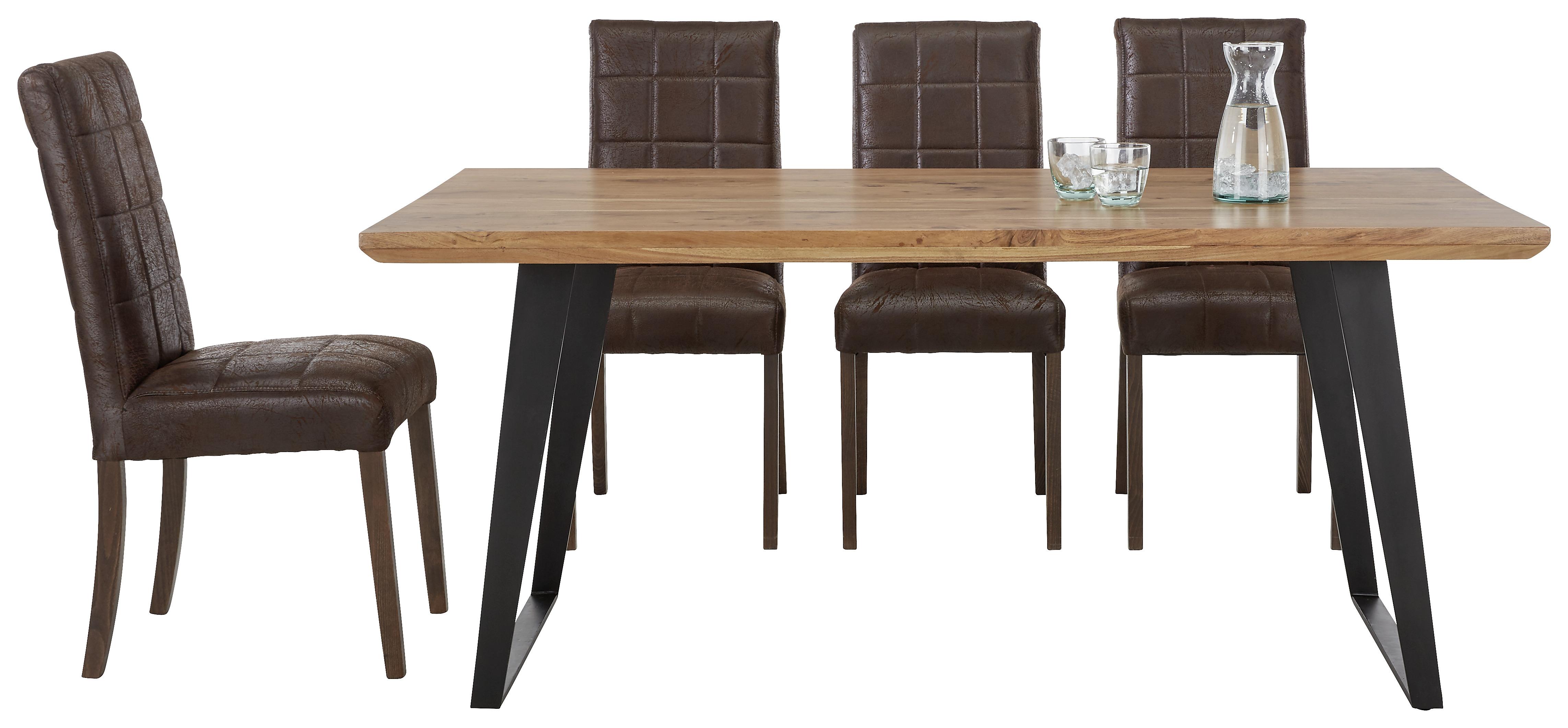 Jedálenský Stôl Herkules - čierna/farby akácie, Štýlový, kov/drevo (175/90/76cm)
