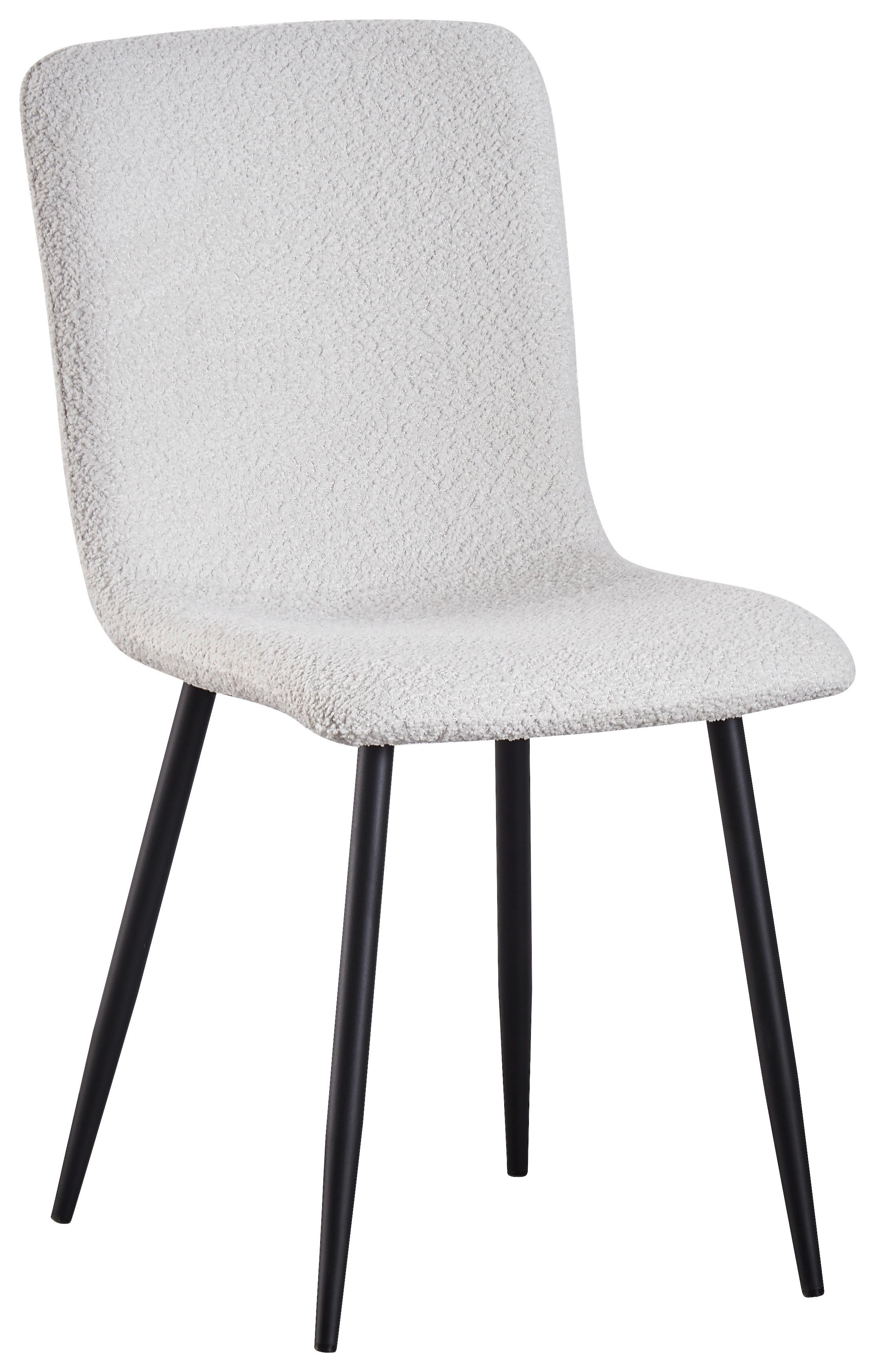 Esszimmerstuhl Narvik Weiß Echtholz Beine - Schwarz/Weiß, MODERN, Holz/Textil (43/86/54,5cm) - MID.YOU