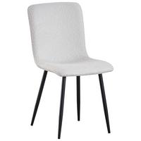 Esszimmerstuhl Narvik Weiß Echtholz Beine - Schwarz/Weiß, MODERN, Holz/Textil (43/86/54,5cm) - MID.YOU